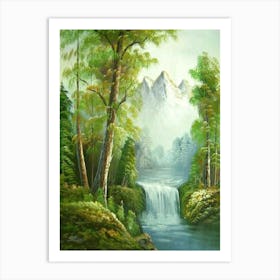 Waterfall Painting Art Print