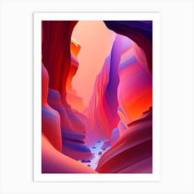 Antelope Canyon Sunset Dreamy Landscape 2 Art Print