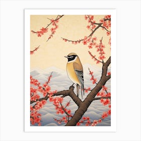 Bird Illustration Cedar Waxwing 4 Art Print