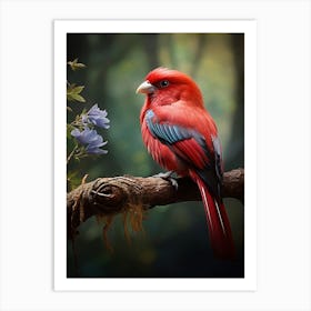 Crimson Canopy: Rosella Jungle Bird Decor Art Print