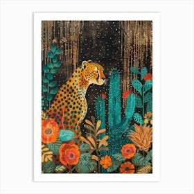 Cheetah In The Desert 1 Art Print