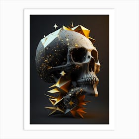 Skull With Stars Art Print