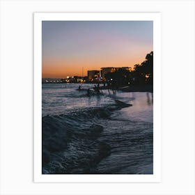 Sunset Waves At The Beach Side Art Print