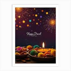 Happy Diwali 3 Art Print