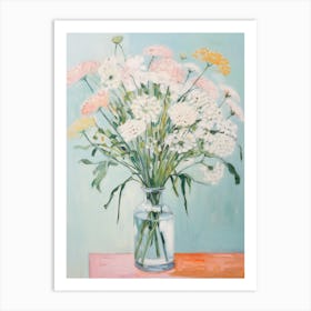 A Vase With Queen Anne S Lace, Flower Bouquet 3 Art Print