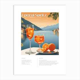 Aperol Spritz Cocktail Art Print