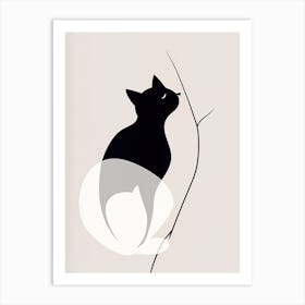 Cat Line Art Abstract 1 Art Print
