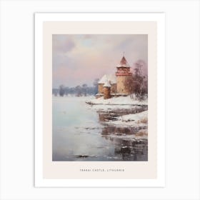 Dreamy Winter Painting Poster Trakai Castle Lithuania 2 Art Print