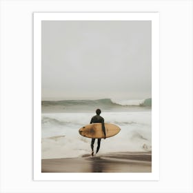 Surfer On The Beach 3 Art Print