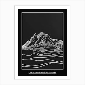 Creag Meagaidh Mountain Line Drawing 7 Poster Art Print