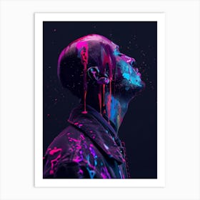 Man With Paint On His Face 2 Art Print