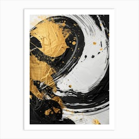 Abstract Black And Gold Painting 41 Art Print