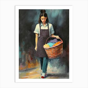 Girl With A Basket 1 Art Print