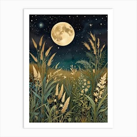 William Morris Moonlight In The Meadow Art Print