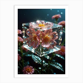 Flowers In A Cube Art Print