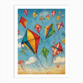 Kites In The Sky 4 Art Print