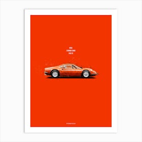 Cars in Colors, Ferrari 246 Dino Art Print