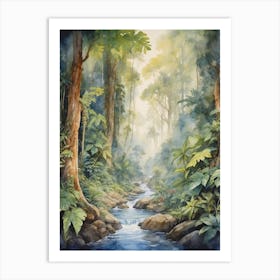 Stream In The Jungle Art Print