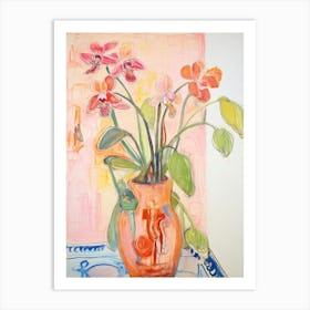 Flower Painting Fauvist Style Monkey Orchid 2 Art Print