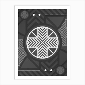 Geometric Glyph Abstract Array in White and Gray n.0048 Art Print