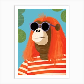 Little Orangutan 3 Wearing Sunglasses Art Print