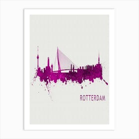 Rotterdam Netherlands City Purple Art Print