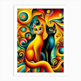 Two Cats Art Print