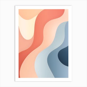 Abstract Waves in Pastel Colors Art Print