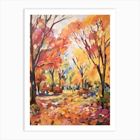 Autumn Gardens Painting Royal Botanic Garden Melbourne 1 Art Print