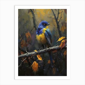 Bluebird In Autumn Art Print