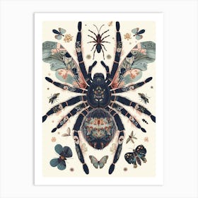 Colourful Insect Illustration Tarantula 11 Art Print