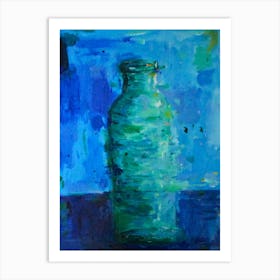 Green Glass Bottle Art Print