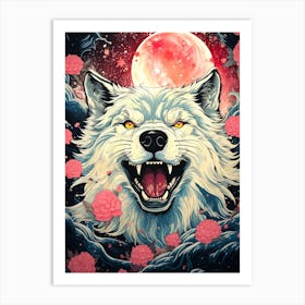 Wolf In The Moonlight 5 Art Print