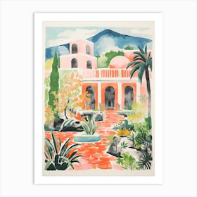 Generalife Gardens Abstract Riso Style 3 Art Print