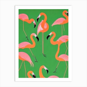 Flamingo Midcentury Illustration Bird Art Print
