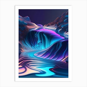 Flowing Water, Waterscape Holographic 1 Art Print
