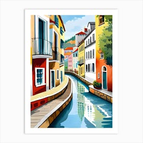 Canal In The City Art Print