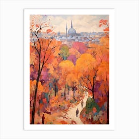 Autumn City Park Painting Al Azhar Park Cairo Egypt Art Print