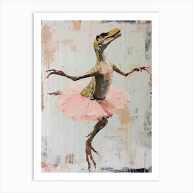 Dinosaur Dancing In A Tutu Pastels 1 Art Print