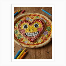 Heart Pizza 7 Art Print