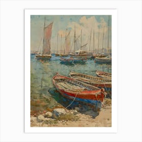 'Boats In The Harbour' 1 Art Print