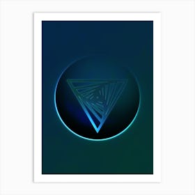Geometric Neon Glyph on Jewel Tone Triangle Pattern 482 Art Print