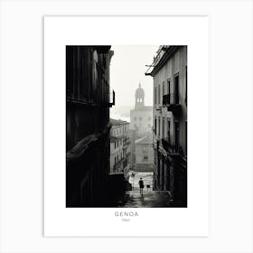 Poster Of Genoa, Italy, Black And White Analogue Photography 4 Art Print