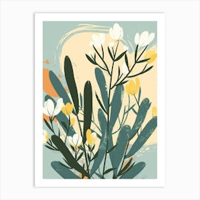 Cypress Tree Flat Illustration 6 Art Print