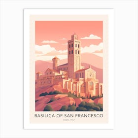 Basilica Of San Francesco Assisi Italy Travel Poster Art Print