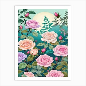 Roses In The Garden Art Print