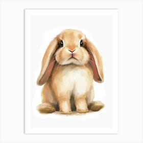 Mini Lop Rabbit Kids Illustration 2 Art Print