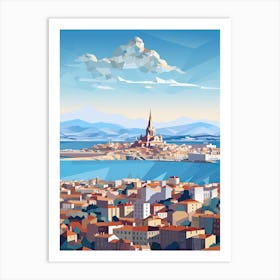 Marseille, France, Geometric Illustration 5 Art Print