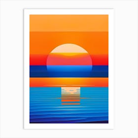 Sunset Over Ocean Waterscape Modern 1 Art Print