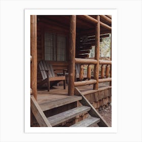 Log Cabin Front Porch Art Print